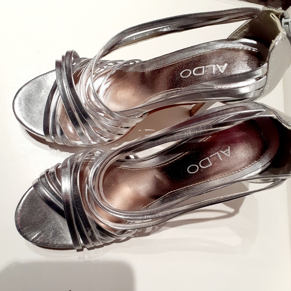 High heels woman Silver sandals - Picture 1 of 4